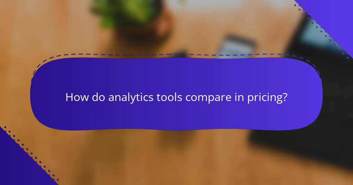 How do analytics tools compare in pricing?