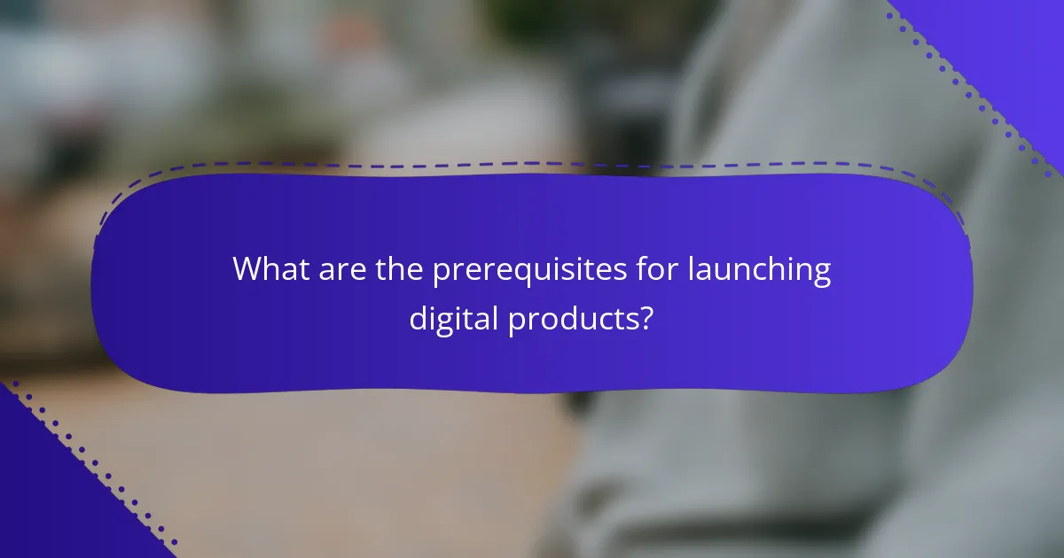 What are the prerequisites for launching digital products?