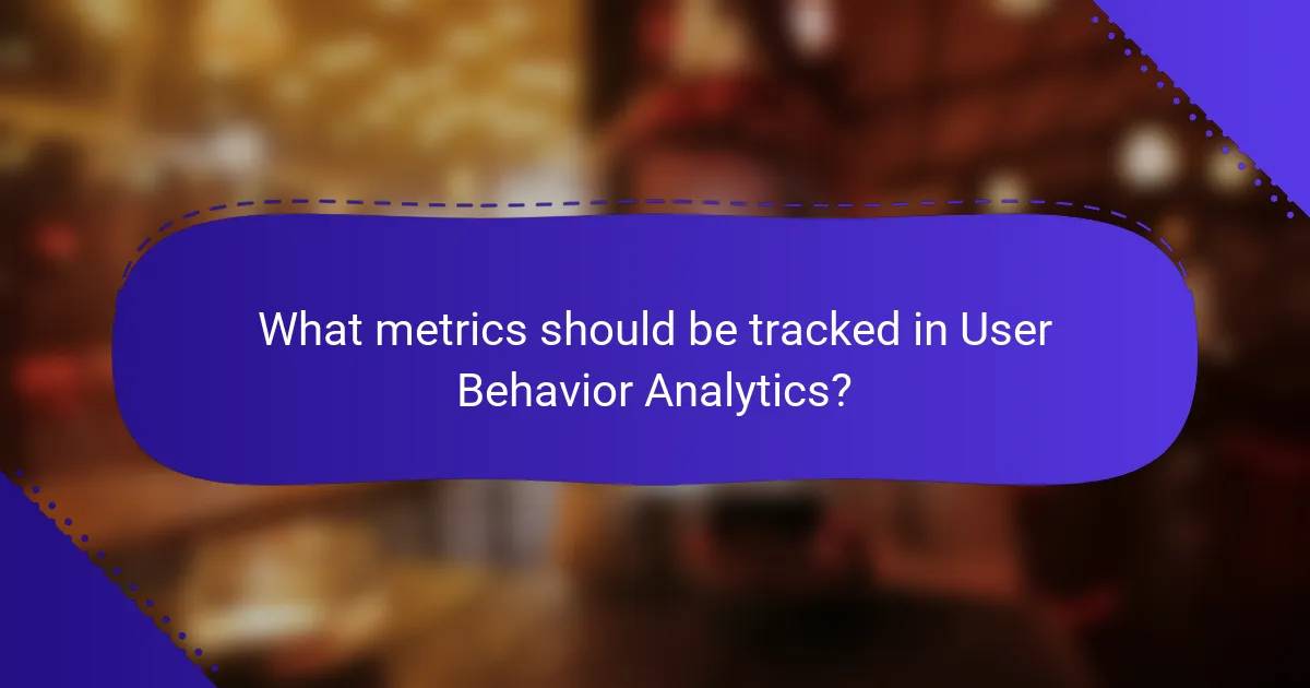What metrics should be tracked in User Behavior Analytics?