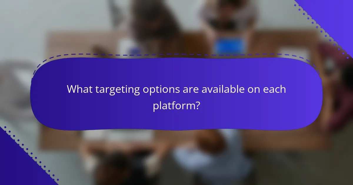What targeting options are available on each platform?