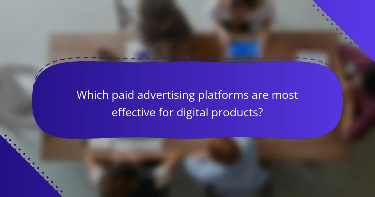 Which paid advertising platforms are most effective for digital products?